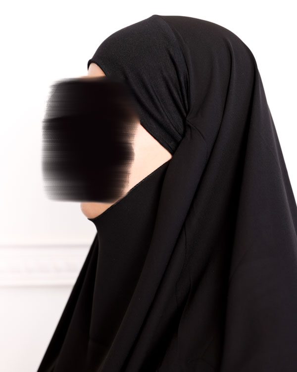 Khimar court en crêpe pointu khimar triangle khimar pas cher mon hijab pas cher noir